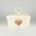 Butter Dish Heart - Floral Heart Design Red